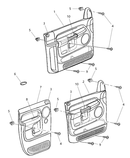 2006 Dodge Ram 2500 Door Trim Panel Diagram