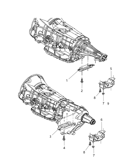 2004 Dodge Durango INSULATOR-Transmission Support Diagram for 52855230AA