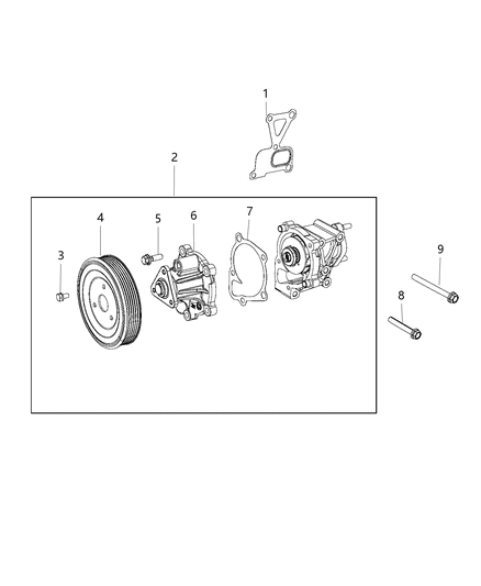 2019 Ram ProMaster City Water Pump & Related Parts Diagram