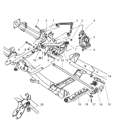 2007 Chrysler Aspen Front Lower Control Arm Diagram for 52855528AA