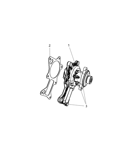 2008 Jeep Wrangler Water Pump & Related Parts Diagram 2