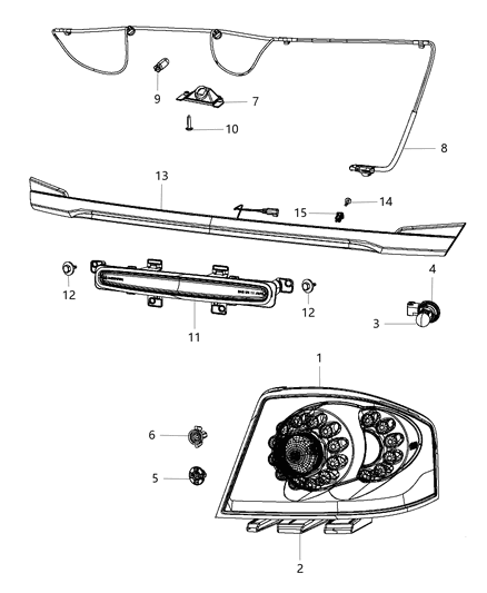 2011 Chrysler 200 APPLIQUE-License Lamp Diagram for 68082982AC