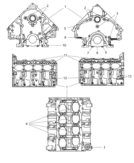 2011 Chrysler 300 Engine-Short Block Diagram for RL061157AA