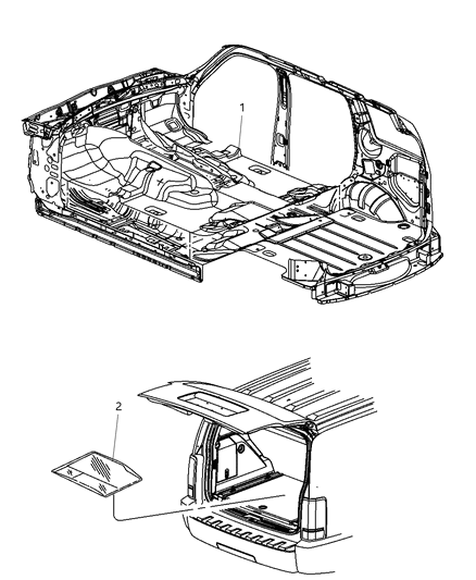 2009 Dodge Nitro Mat Kit-Floor Diagram for 1GK661J8AB