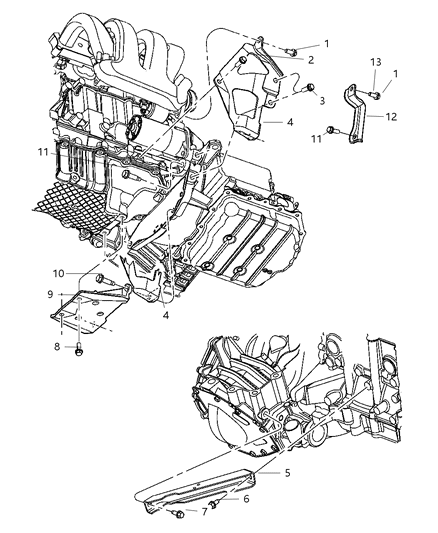 2003 Dodge Neon Bracket-Engine Diagram for 4891572AA