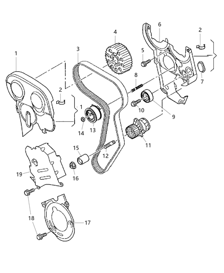 2008 Dodge Avenger Water Pump Diagram for 68000693AB