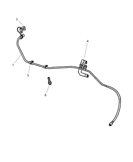 2001 Dodge Dakota Fuel Lines, Front Diagram