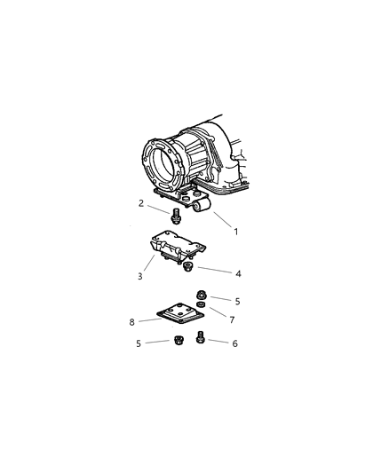 1998 Jeep Wrangler Engine Mounting, Rear Diagram 1