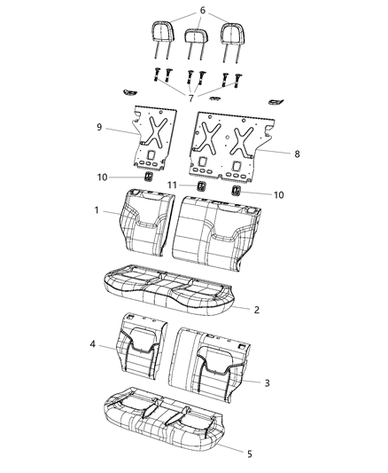 2018 Jeep Renegade Rear Seat - Split Diagram 5