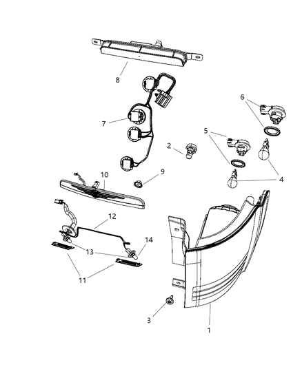 2008 Chrysler Town & Country Wiring-License Lamp Diagram for 68028217AA