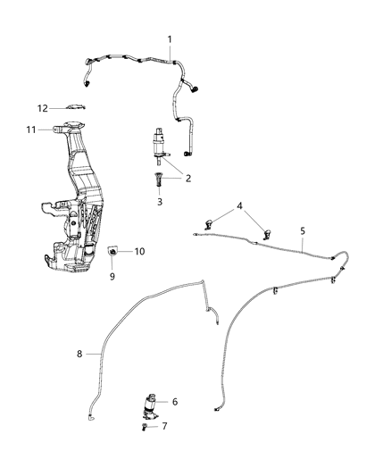 2017 Jeep Grand Cherokee Reservoir-Windshield Washer Diagram for 57010719AF