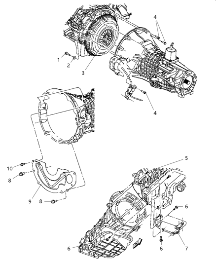 2009 Dodge Dakota Clutch Housing Mounting Diagram