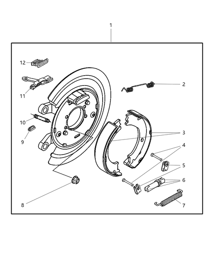 2008 Dodge Ram 2500 Park Brake Assembly, Rear Disc Diagram