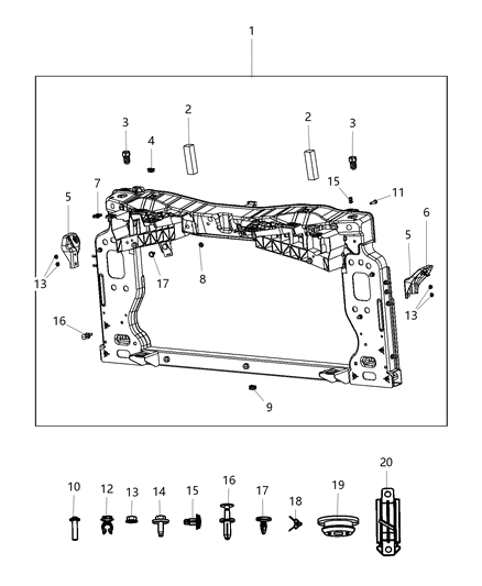 2016 Dodge Dart Radiator Support Diagram