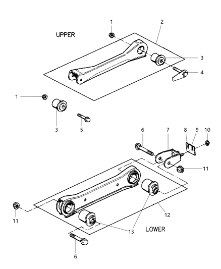 2000 Jeep Cherokee Arms, Control, Upper & Lower Diagram