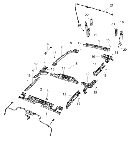 2019 Jeep Wrangler Molding-Windshield Diagram for 6CK93TX7AF