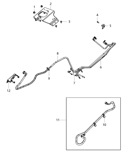 2012 Jeep Wrangler Bracket-Fuel Line Diagram for 68090480AC