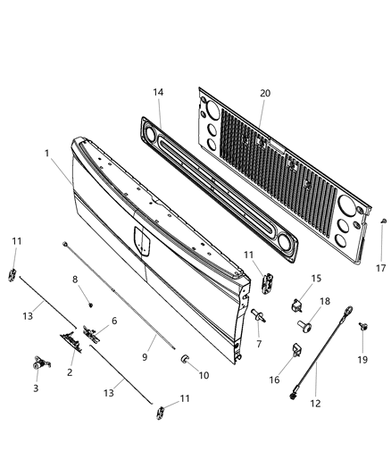 2014 Ram 2500 Handle-TAILGATE Diagram for 68044904AF