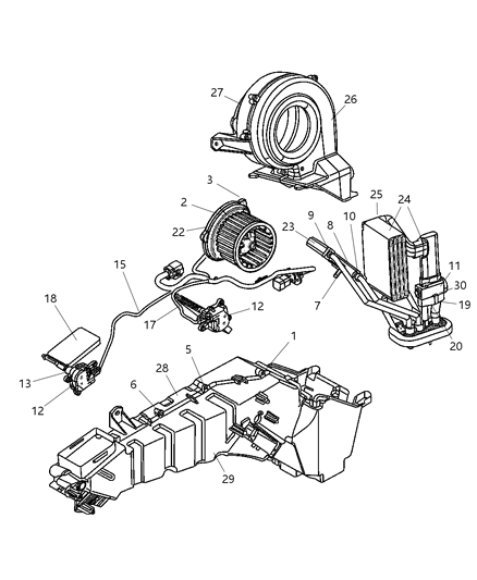 2002 Dodge Durango Heater & Air Conditioning, Rear Diagram