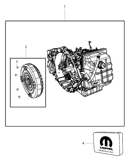 2008 Chrysler Town & Country Transmission / Transaxle Assembly Diagram 2