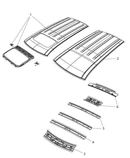 2010 Dodge Journey Header-Roof Rear Diagram for 5076971AC