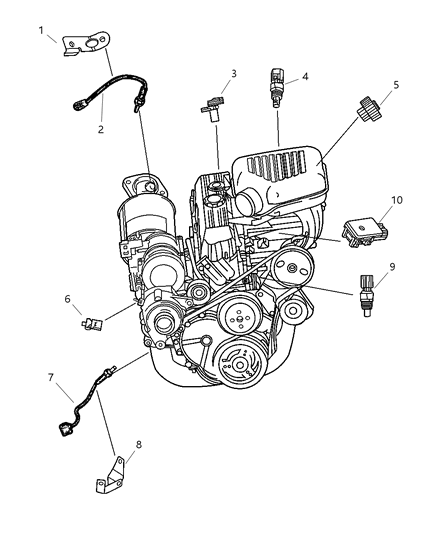 2001 Jeep Wrangler Bracket-Oxygen Sensor Diagram for 56041069