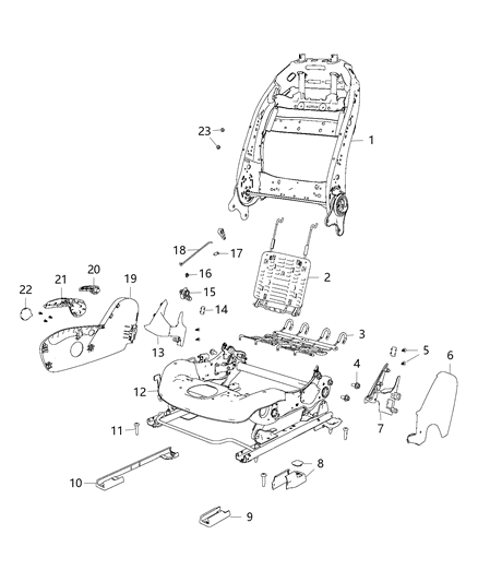 2018 Jeep Cherokee Frame-Front Seat Back Diagram for 68260532AC