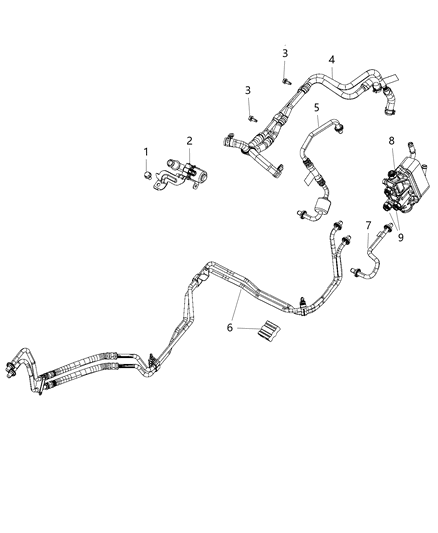 2017 Jeep Grand Cherokee Hose-Heater Supply And Return Diagram for 68244860AC