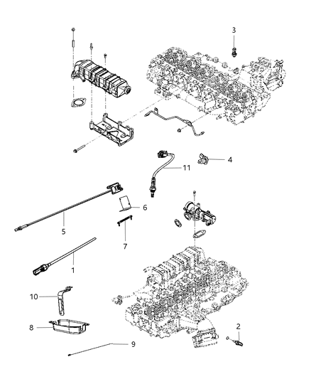 2012 Ram 4500 Sensors - Exhaust & Oxygen Diagram