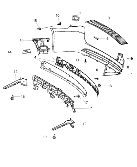 2011 Chrysler Town & Country Fascia, Rear Diagram