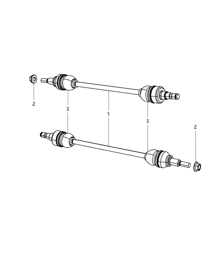 2008 Chrysler Pacifica Shafts , Axle Rear Diagram