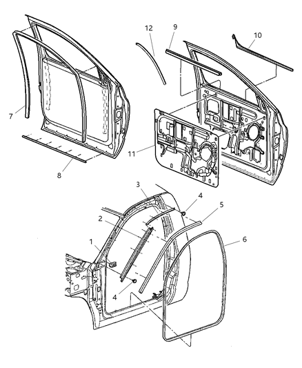 2006 Dodge Ram 1500 Weatherstrips - Door Diagram 2