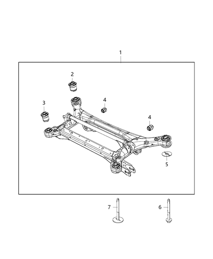 2017 Chrysler Pacifica Cradle, Rear Suspension Diagram