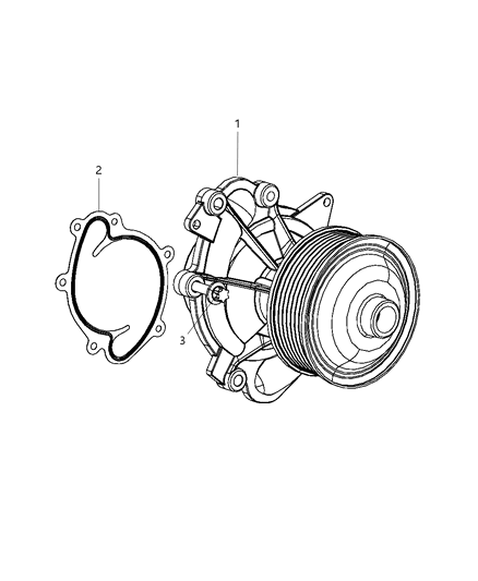 2008 Jeep Grand Cherokee Water Pump & Related Parts Diagram 1