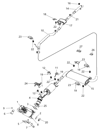 2016 Ram ProMaster 3500 Exhaust System Diagram 1