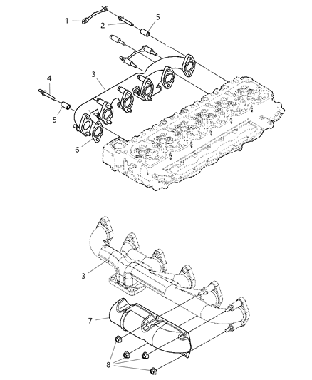 2009 Dodge Ram 2500 Exhaust Manifold Diagram for 5135788AC