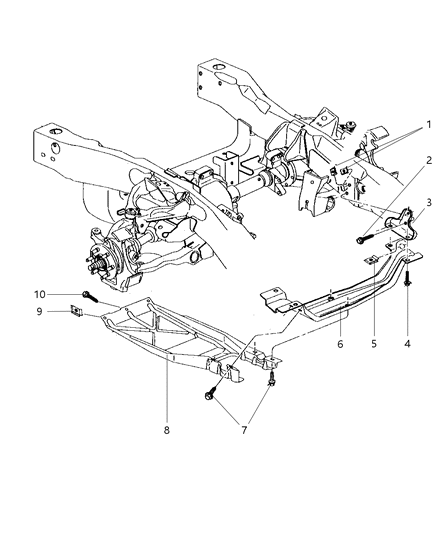 1999 Dodge Durango Skid Plate, Front Axle Diagram