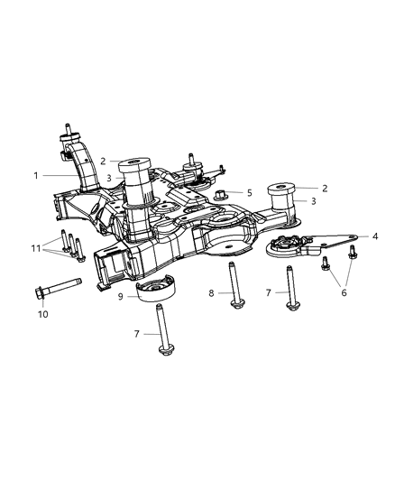 2010 Chrysler Sebring ISOLATOR-CROSSMEMBER Diagram for 4766484AB