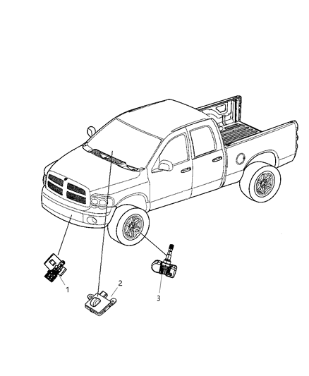 2008 Dodge Dakota Sensors Body Diagram