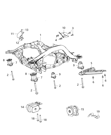 2020 Jeep Grand Cherokee Cradle, Front Diagram