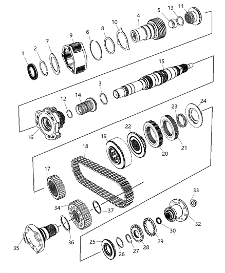 2006 Jeep Commander DAMPER-Transfer Case Diagram for 52853177AA