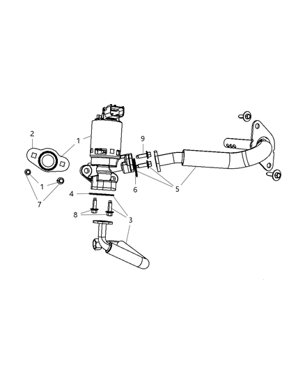 2009 Dodge Avenger EGR Valve & Related Diagram 1