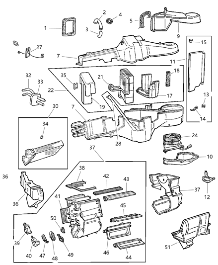 1997 Dodge Grand Caravan Heater & A/C Unit Diagram 2