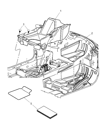 2012 Chrysler 300 Carpet, Front Diagram