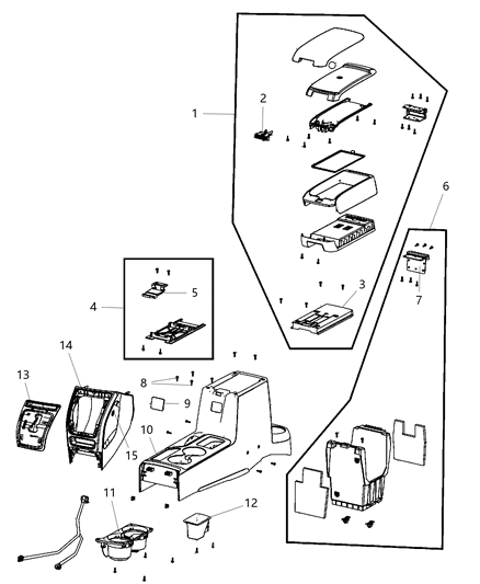 2011 Jeep Patriot Latch-ARMREST Lid Diagram for 1QF551K2AA