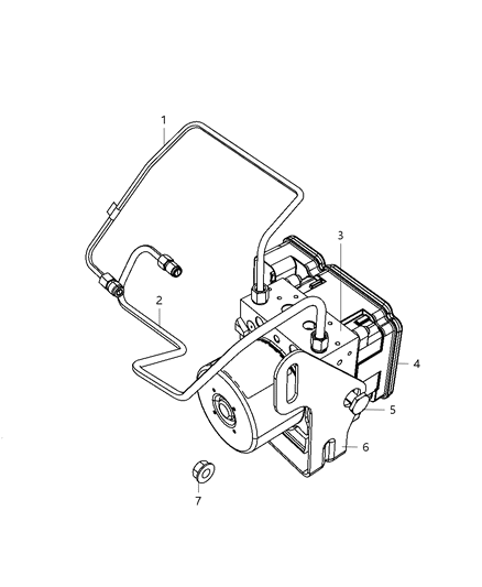 2012 Jeep Grand Cherokee Hydraulic Control Unit & Brake Tubes, To Master Cylinder Diagram