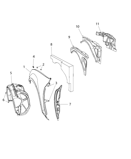 2015 Dodge Charger WHEEL/HOUSE-Front WHEELHOUSE Diagram for 68250512AA