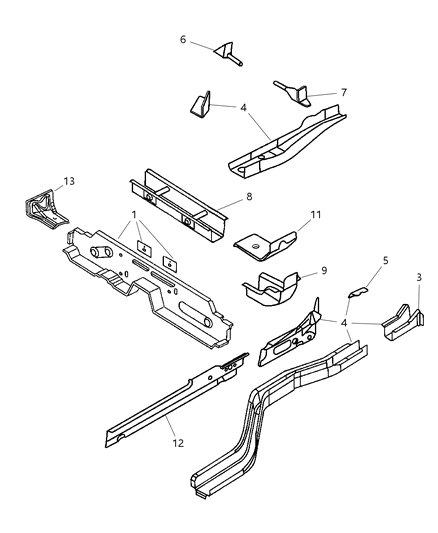 2005 Dodge Neon Frame, Rear Diagram