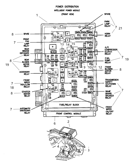 2005 Dodge Caravan Module-Front Control Diagram for 5144579AB