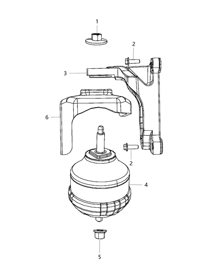 2016 Jeep Wrangler Engine Mounting Right Side Diagram 1